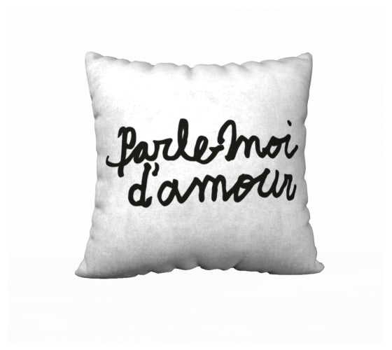 Coussin en veloutine Parle-moi d'amour édition limitée