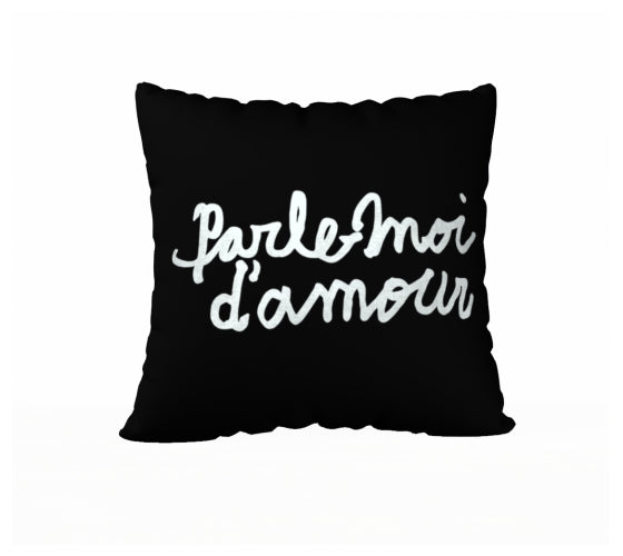 Coussin en veloutine Parle-moi d'amour édition limitée